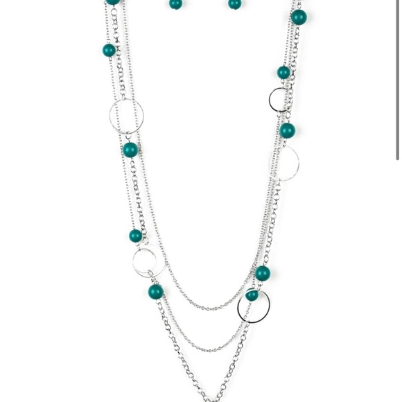 aparazzi Beachside Babe - Green - Lanyard Necklace & Earrings. - Picture 3 of 4